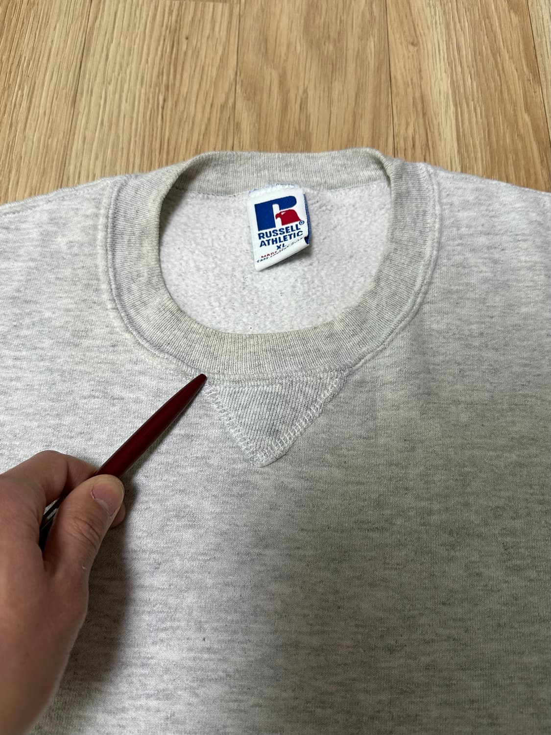 90s 빈티지 러셀 스웻셔츠 밝은그레이 XL USA 상품이미지6