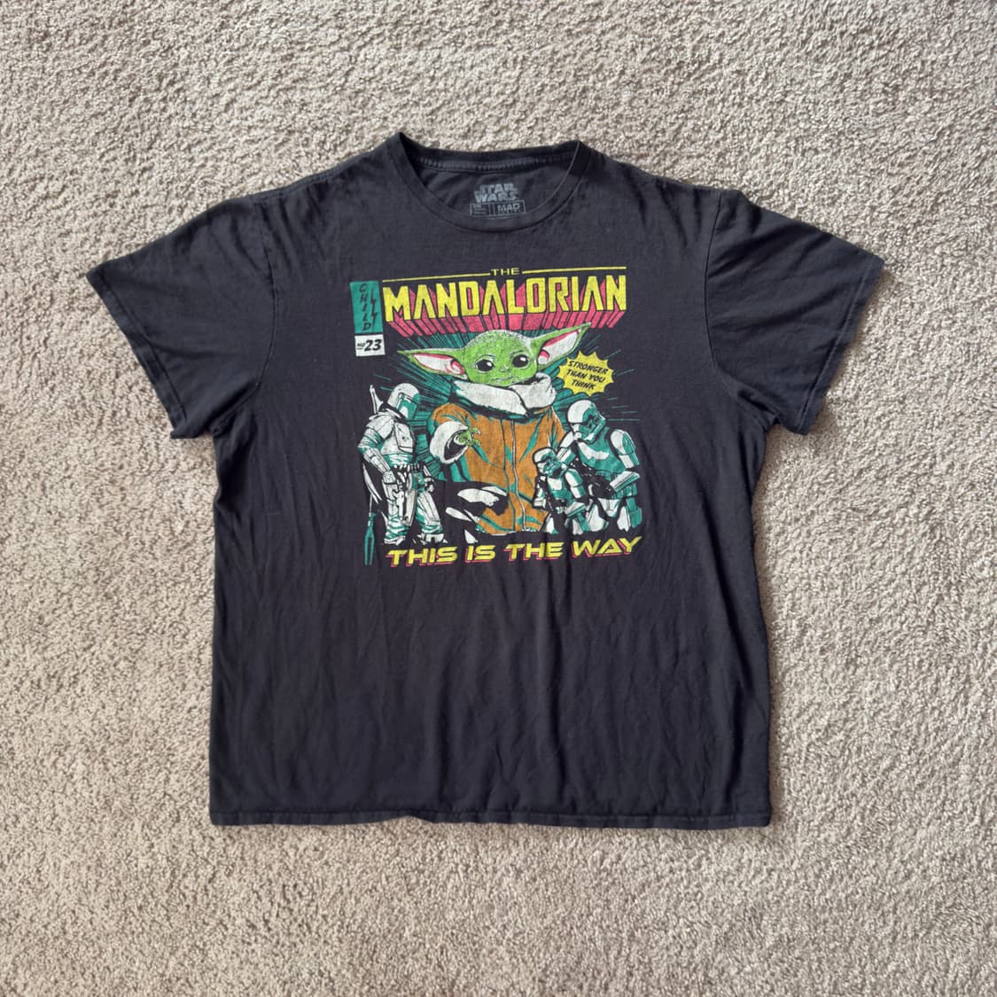 빈티지 스타워즈 만달로리안 베이비요다 공식 티셔츠 상품이미지1