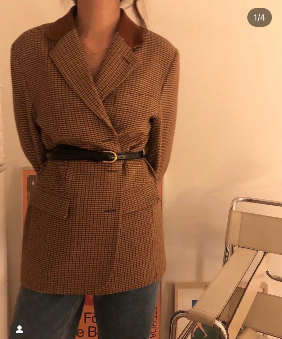 아쎄르 울체크자켓 더바넷 시엔느 리본빛 상품이미지2