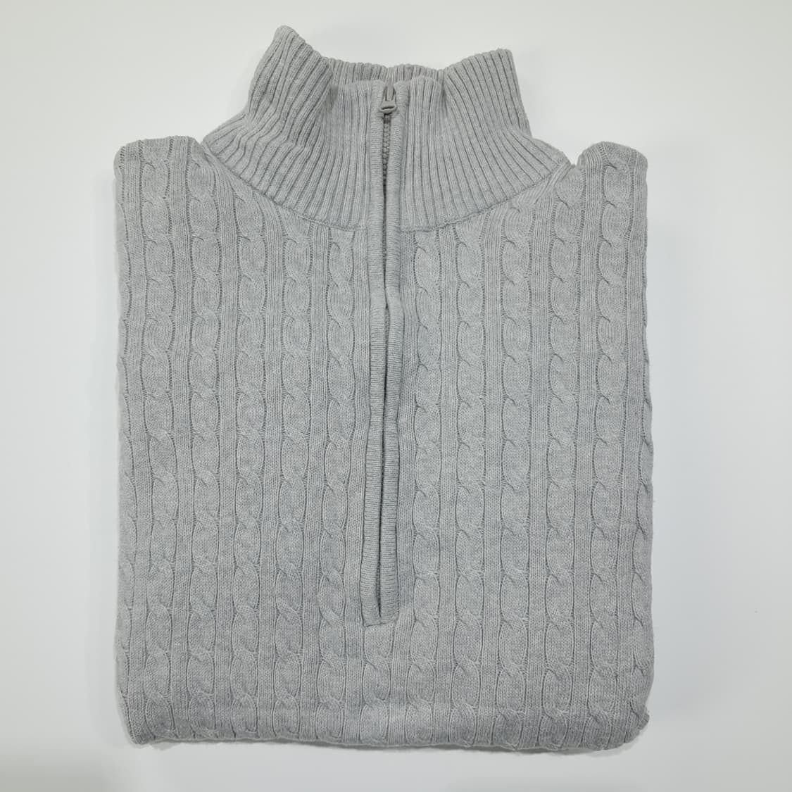 CL261 L 폴로 00s 코튼 케이블 하프집업 그레이 니트 스웨터 상품이미지8