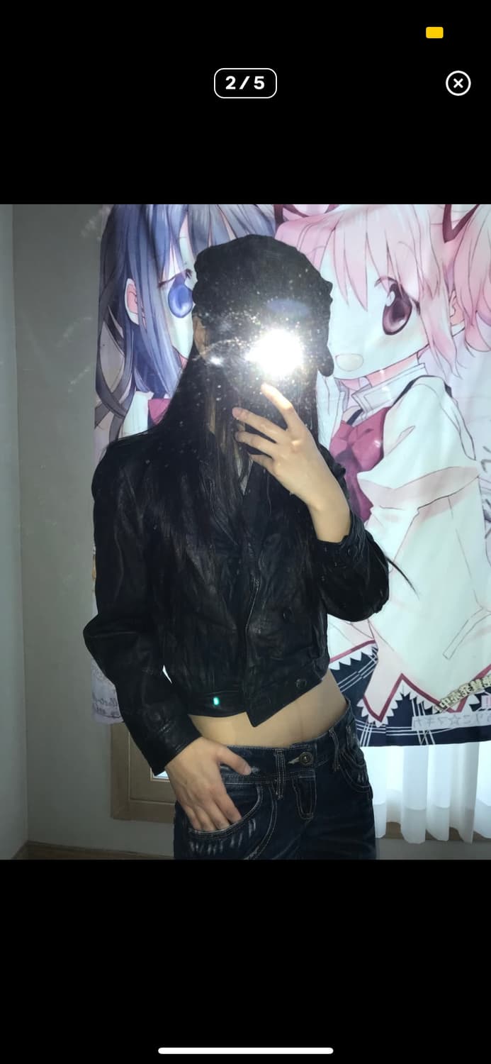 여자 크롭 레더자켓 상품이미지2