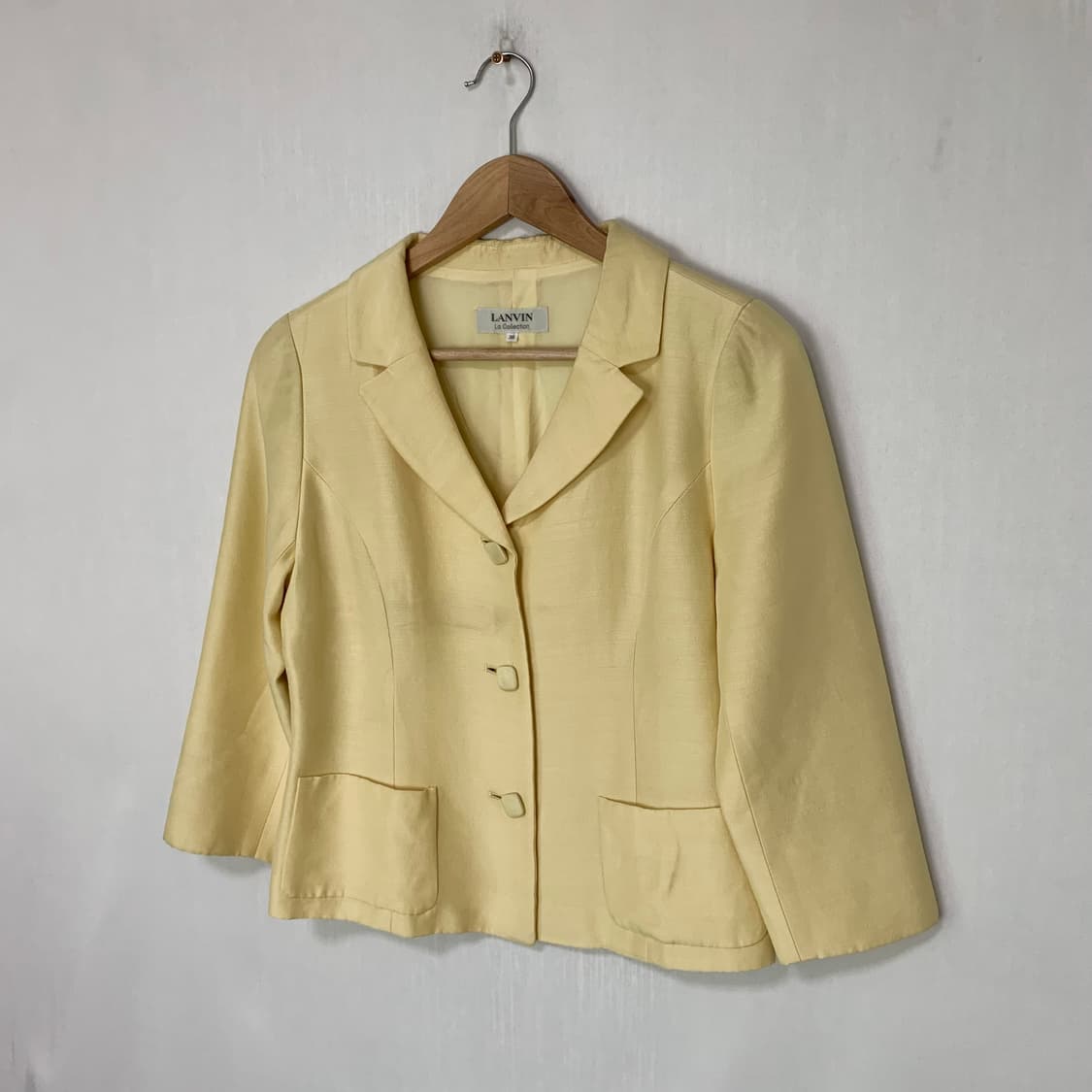 LANVIN 랑방 빈티지 실크 혼방 여성 버튼 자켓 라이트옐로우 상품이미지2