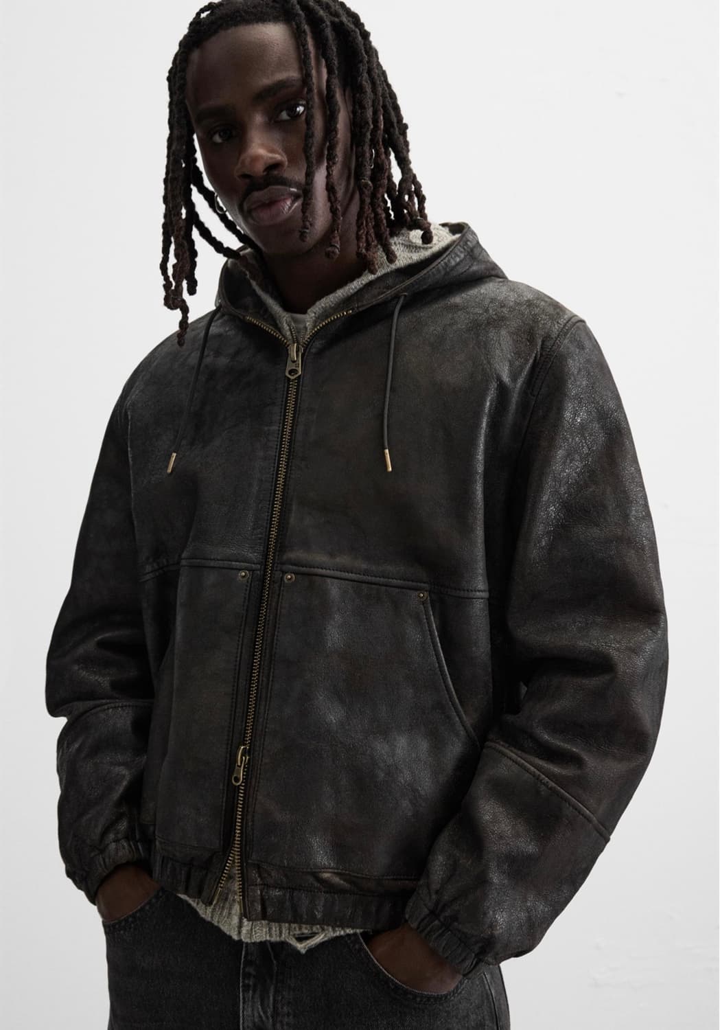 자라 가죽후드 점퍼 90 상품이미지2