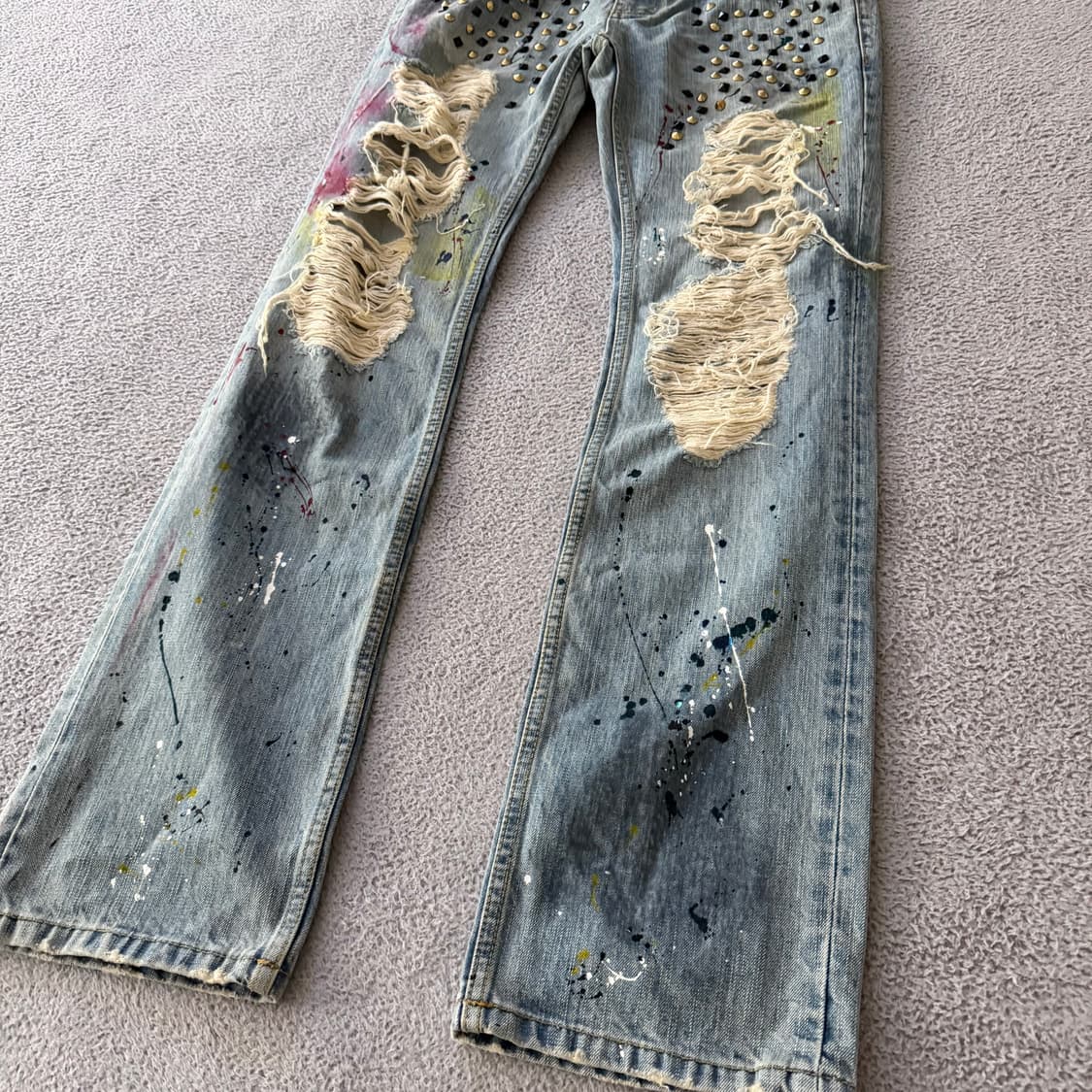Jury black stud painting jeans 상품이미지3