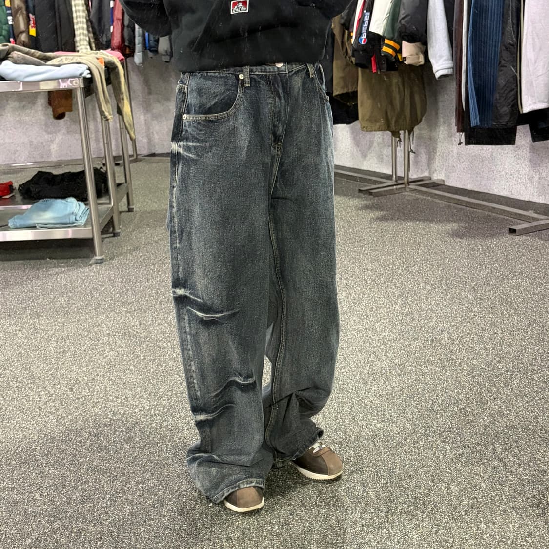 ANOLORCODE 포인트워싱 와이드데님팬츠 B3939 상품이미지2