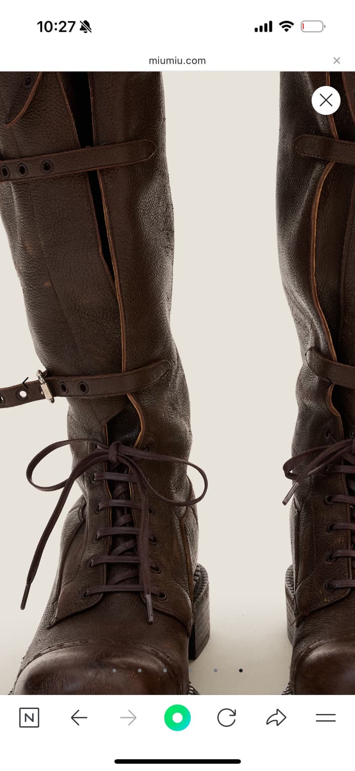 미유미유 버클 가죽부츠 37 브라운 상품이미지3