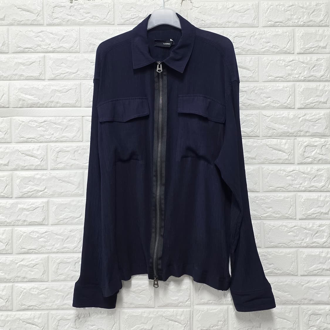 택포// ILCORSO 일꼬르소 네이비 집업 셔츠 100 eja 상품이미지1