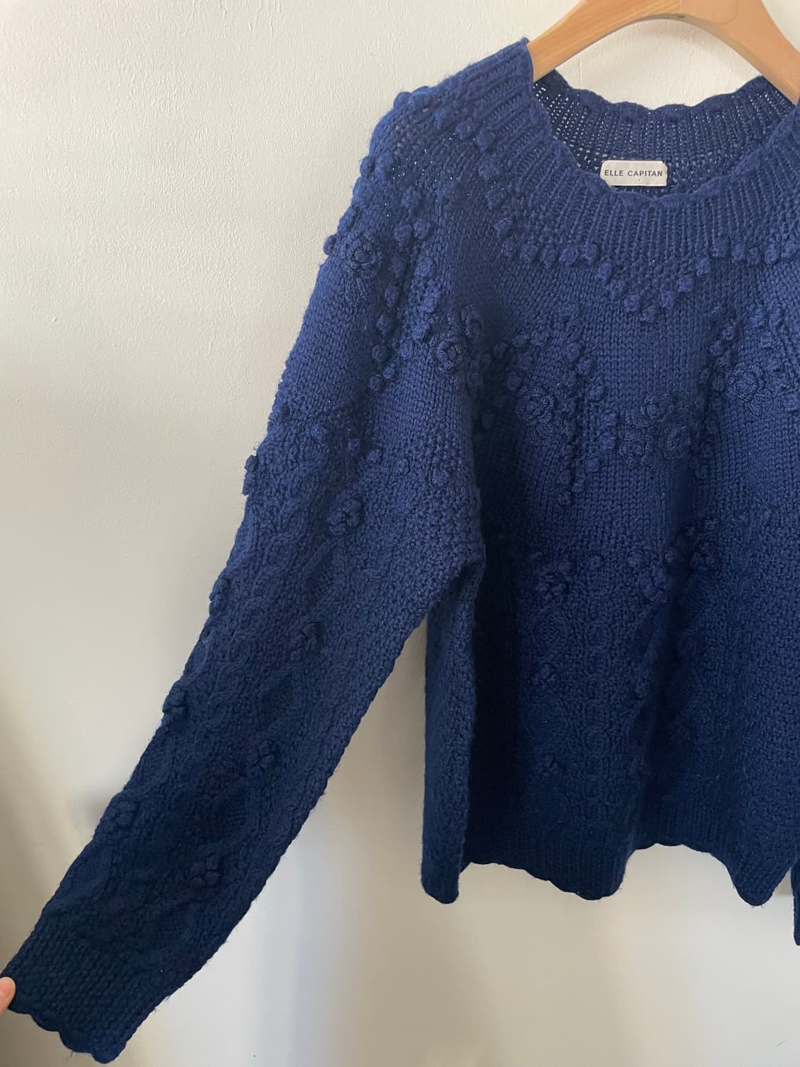 vintage blue pompom scalloped wool knit 상품이미지4