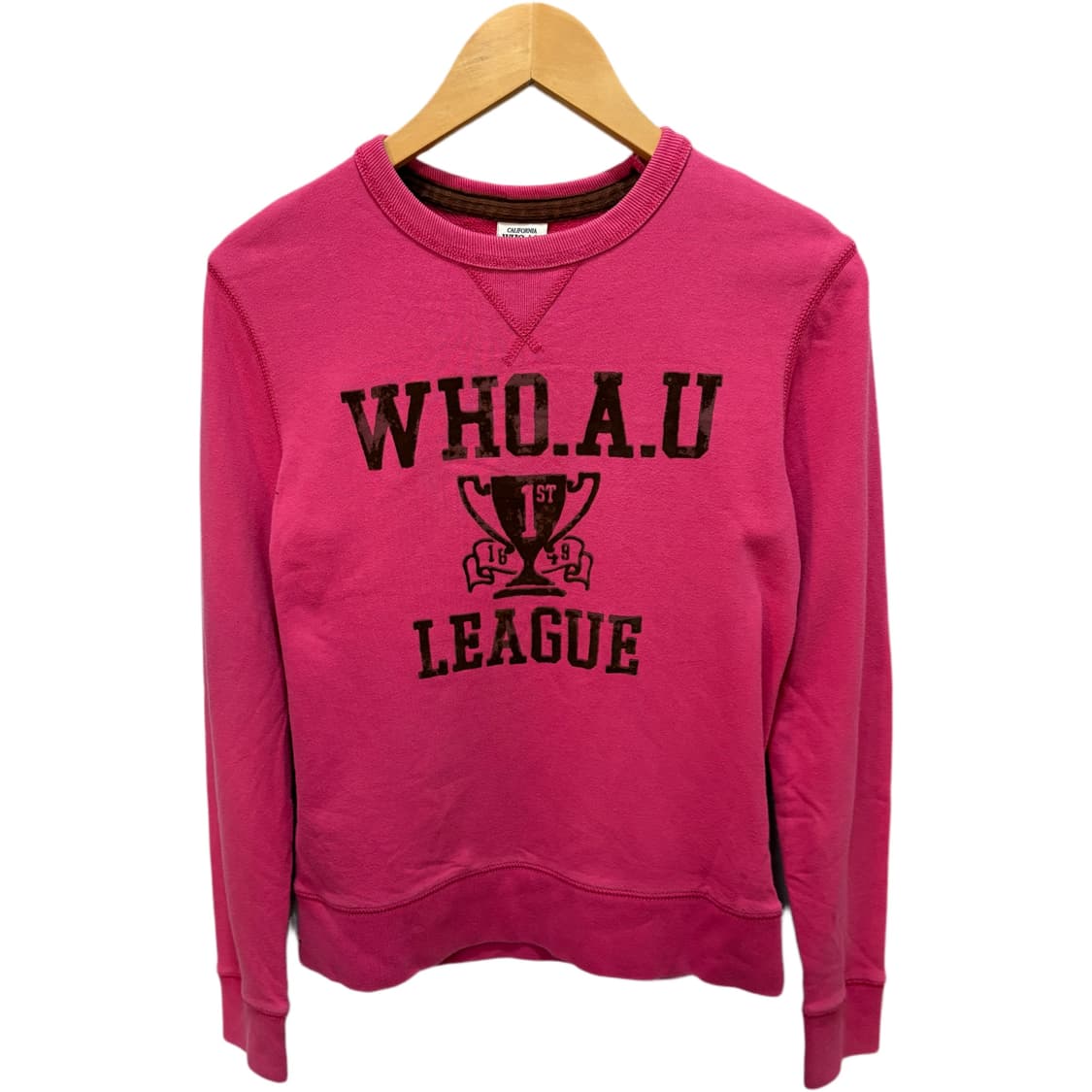 빈티지 WHO.A.U 후아유 클래식 핑크브라운 맨투맨 티셔츠 상품이미지6