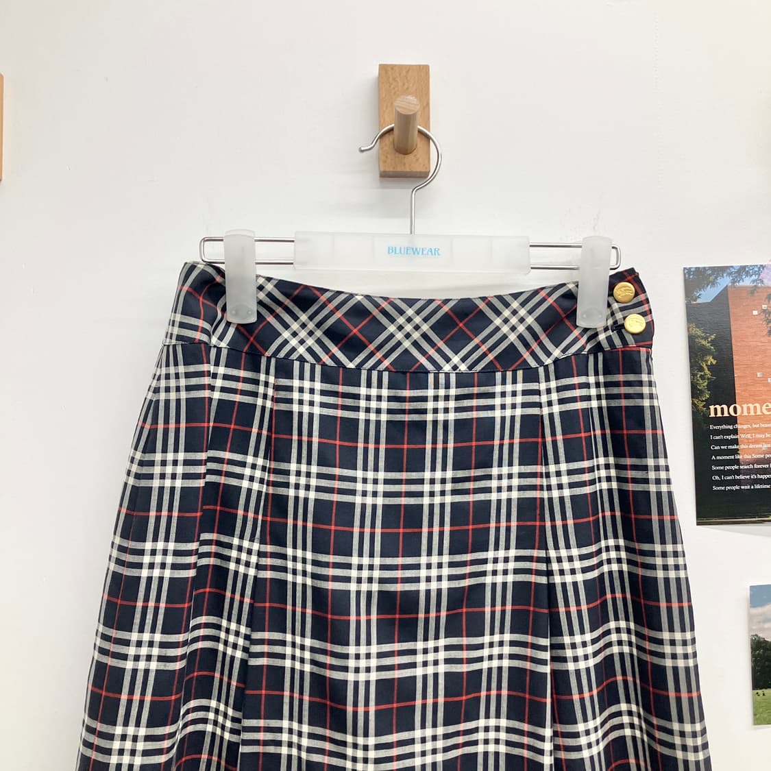 버버리 금장 체크 스커트 상품이미지2