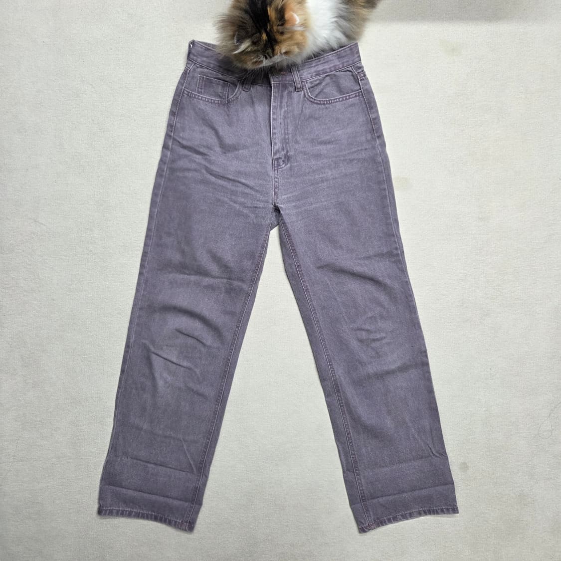 빈티지 퍼플 그레이 워싱 와이드 팬츠 상품이미지1