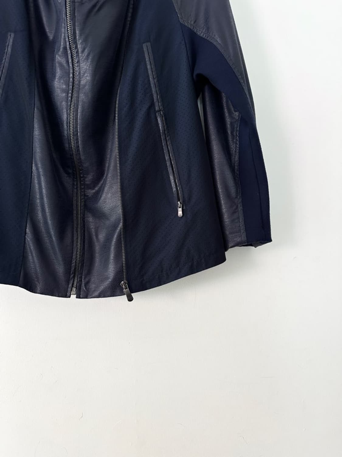 CROCODILE crack leather mix jacket  상품이미지3