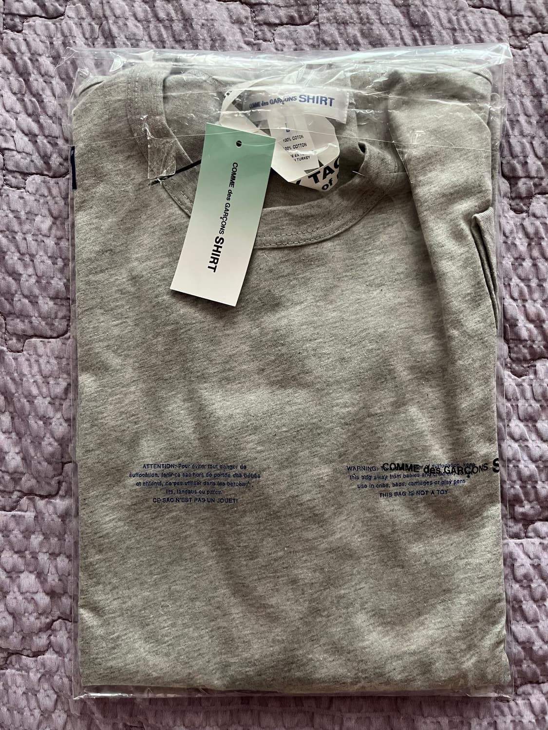 [L]25ss 꼼데가르송셔츠 반팔 티셔츠 그레이 새상품 상품이미지4