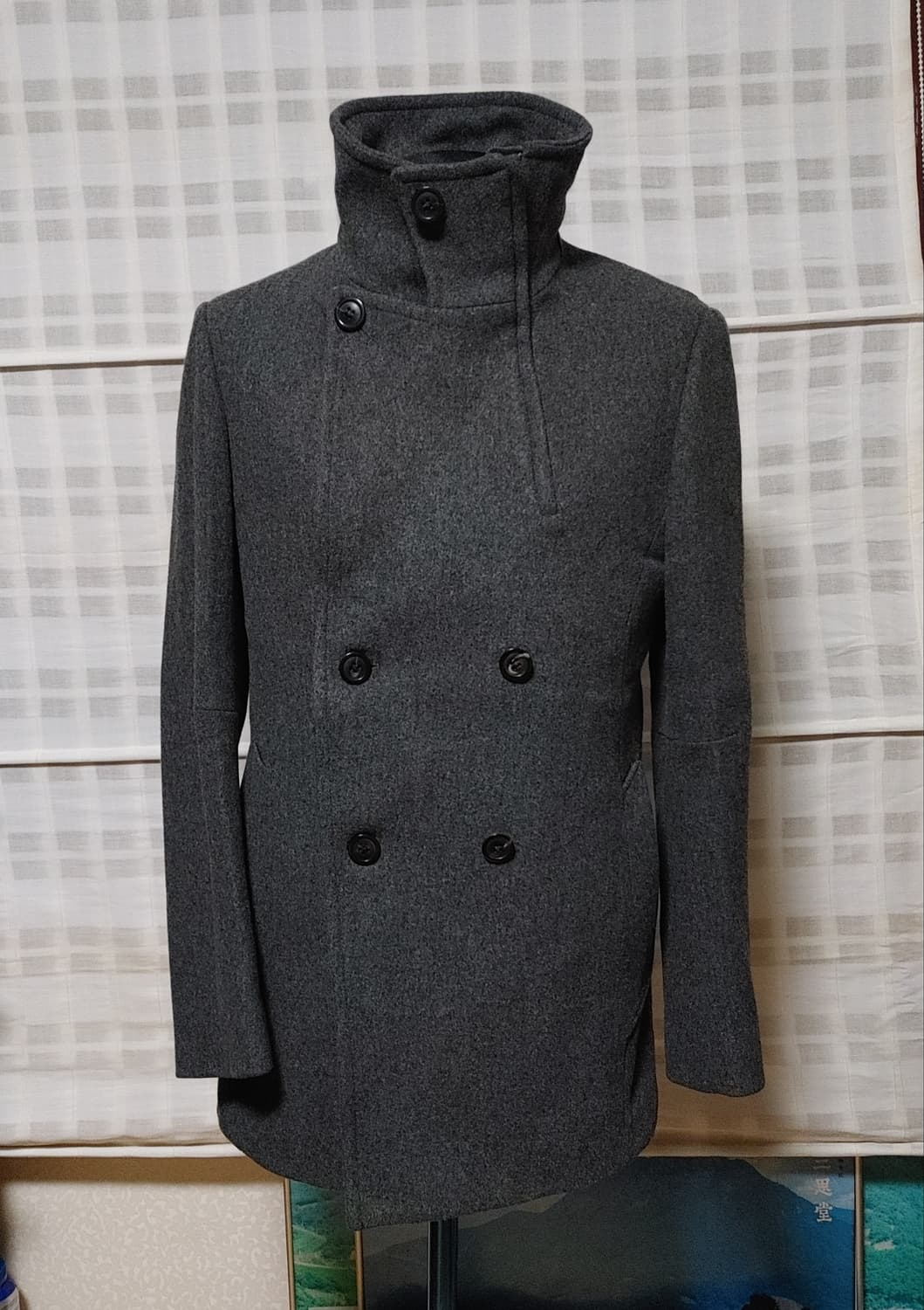 (한섬) 타임 옴므 그레이 더블 코트 100 상품이미지4