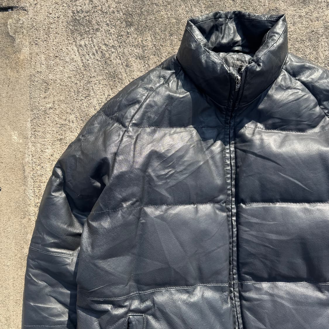 [XL] First Down 퍼스트다운 가죽 다운 패딩 점퍼 상품이미지4