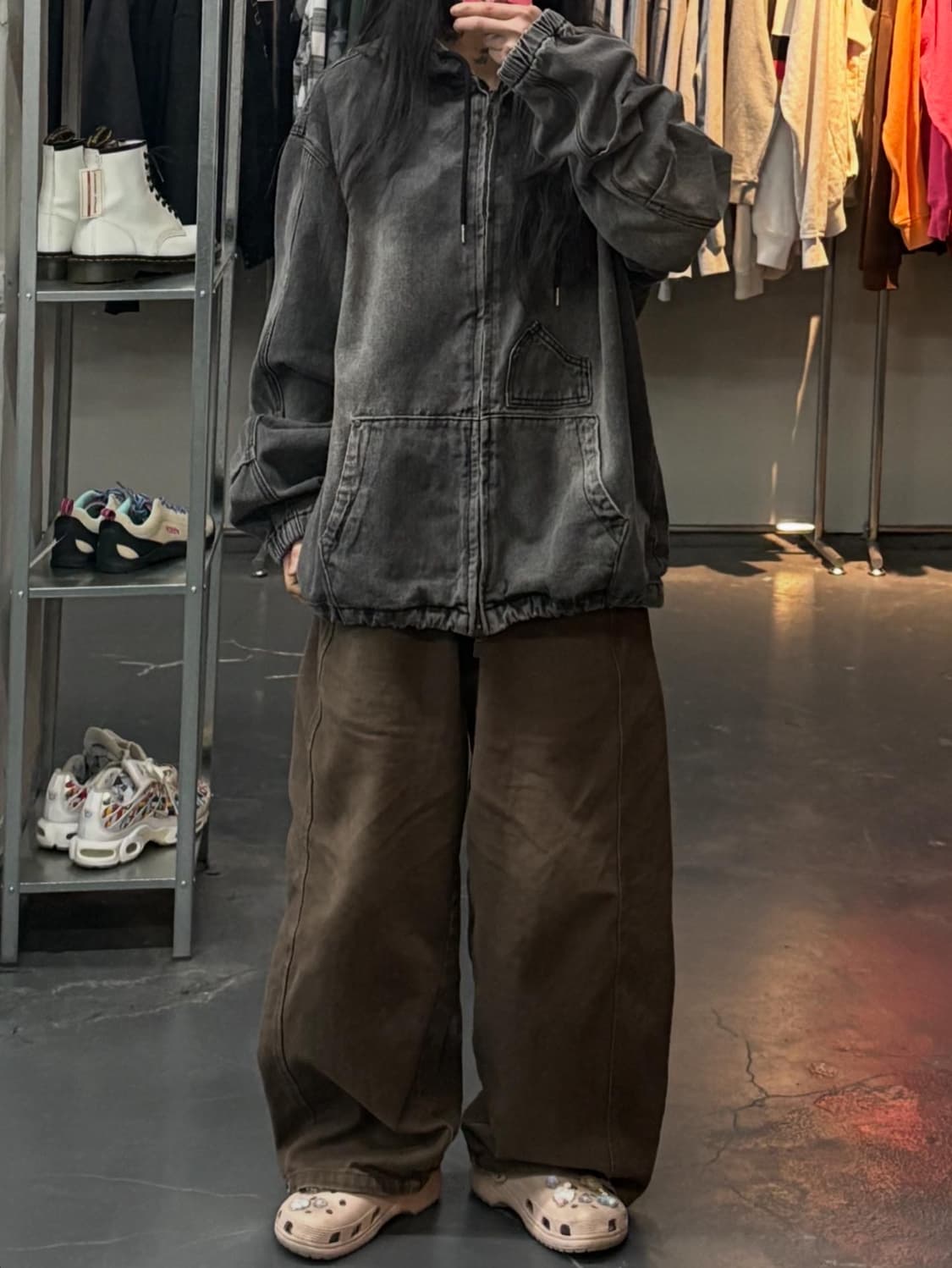 디미트리블랙 페이드 워싱 OG 그레이 데님 후드집업 A3404 상품이미지1