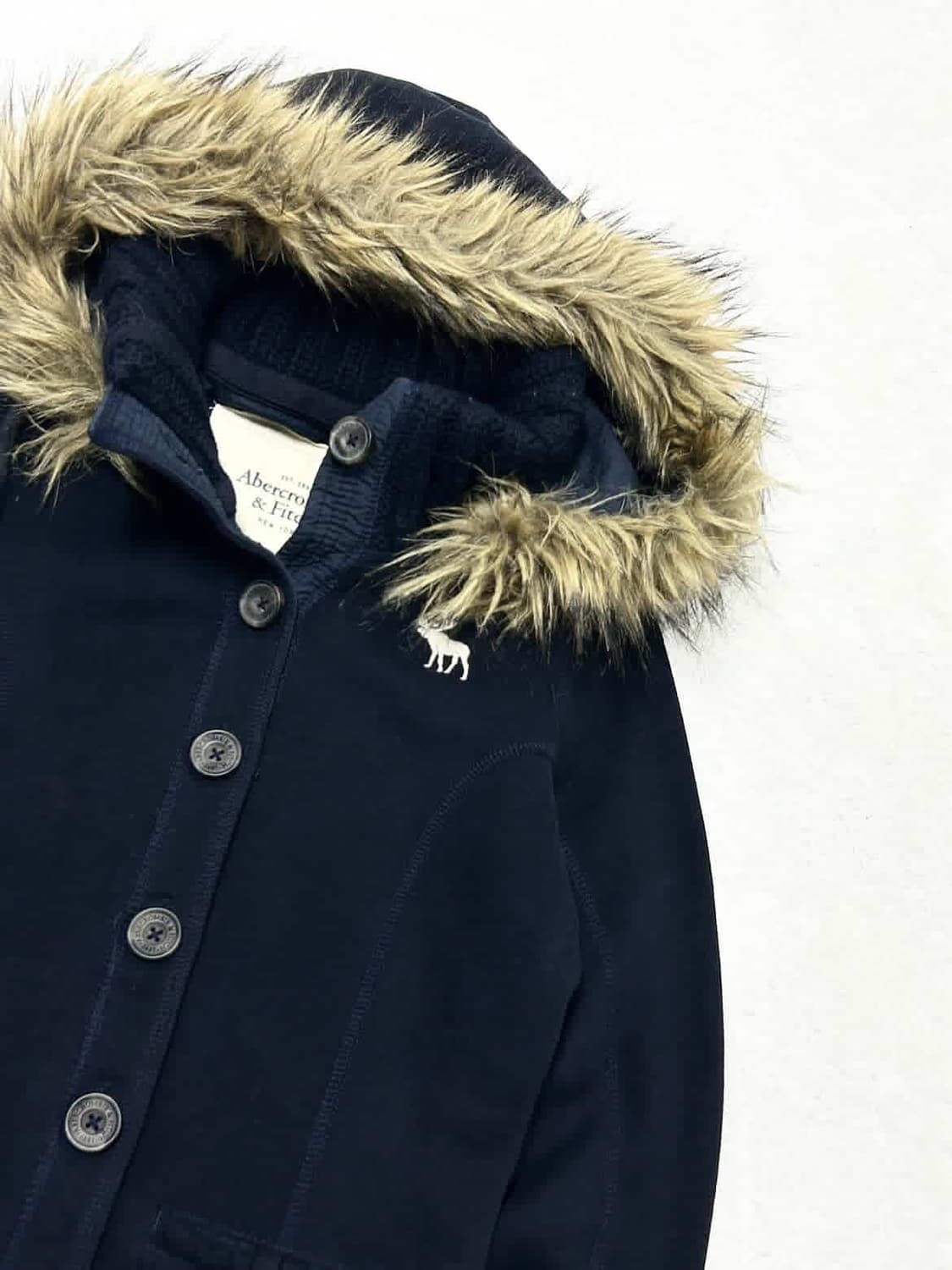 아베크롬비 순록 네이비 울프죠 버튼 후드집업 상품이미지7