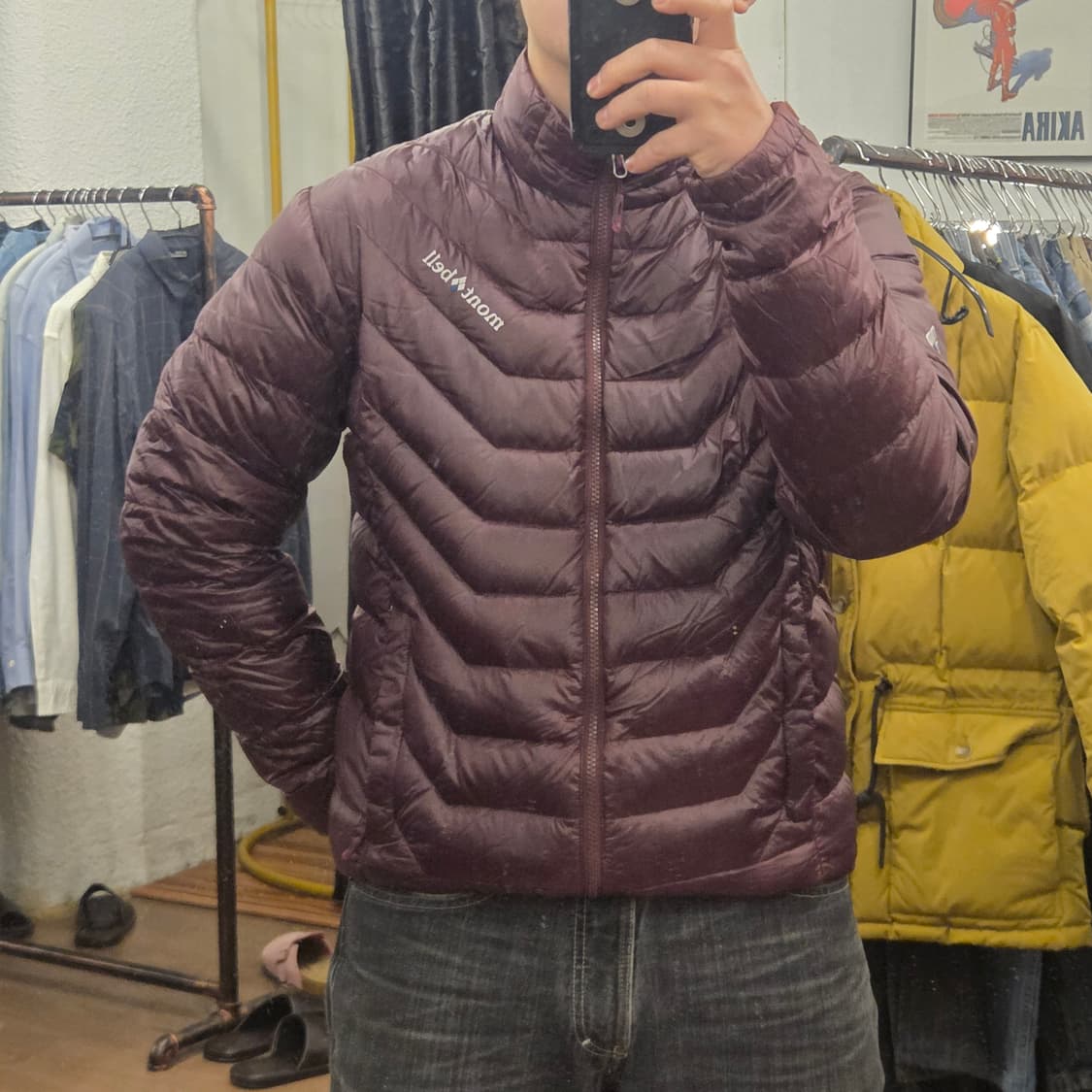 몽벨 경량패딩 버건디 L  상품이미지7