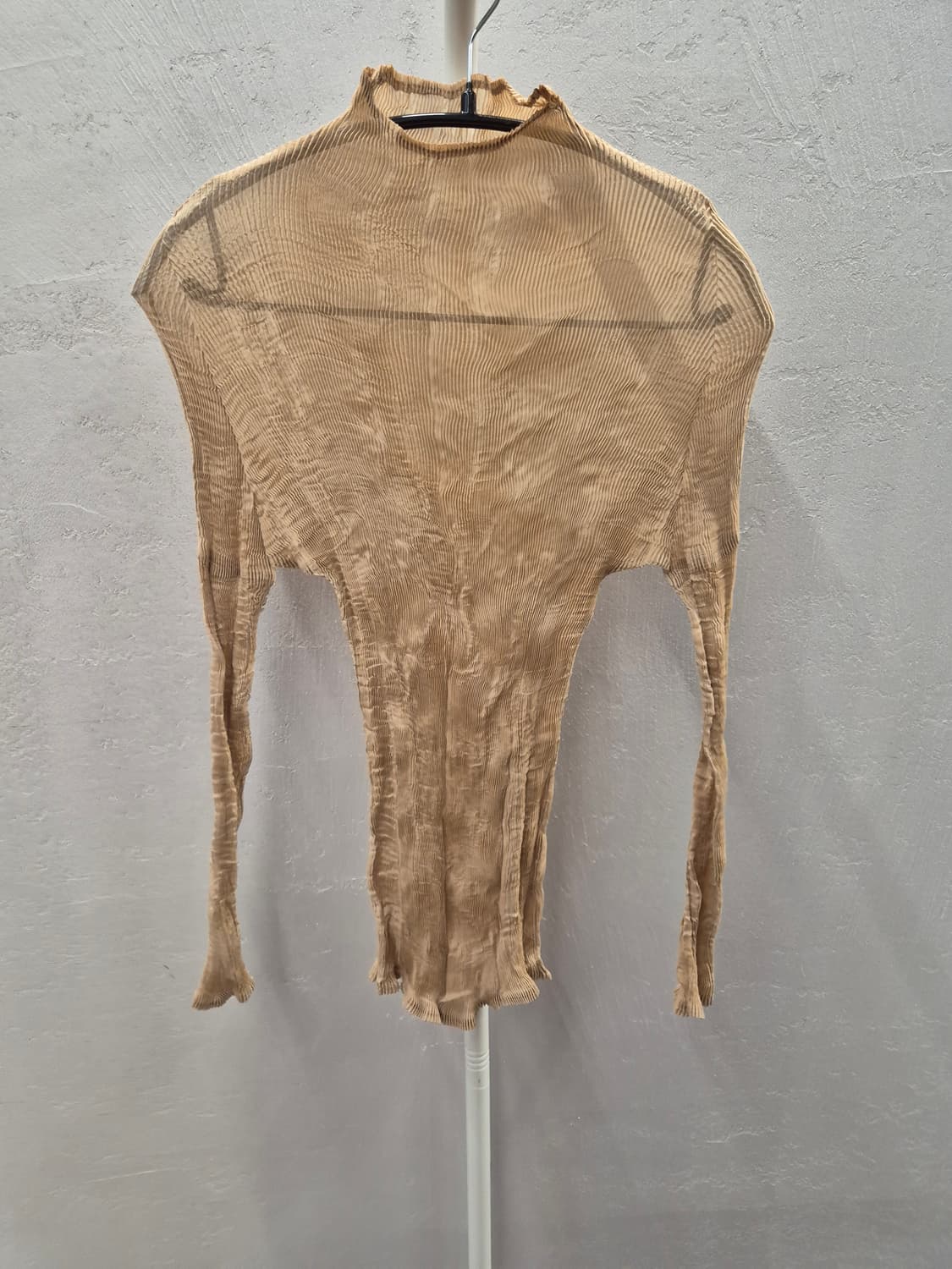 베이지 긴플리츠  상품이미지2