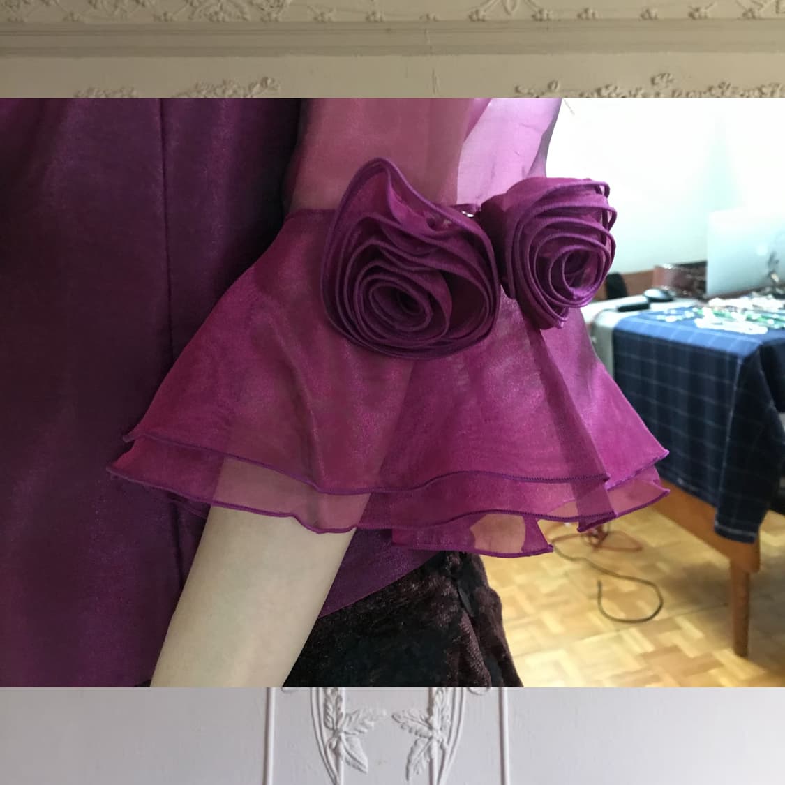 vintage rose organza blouse 상품이미지7