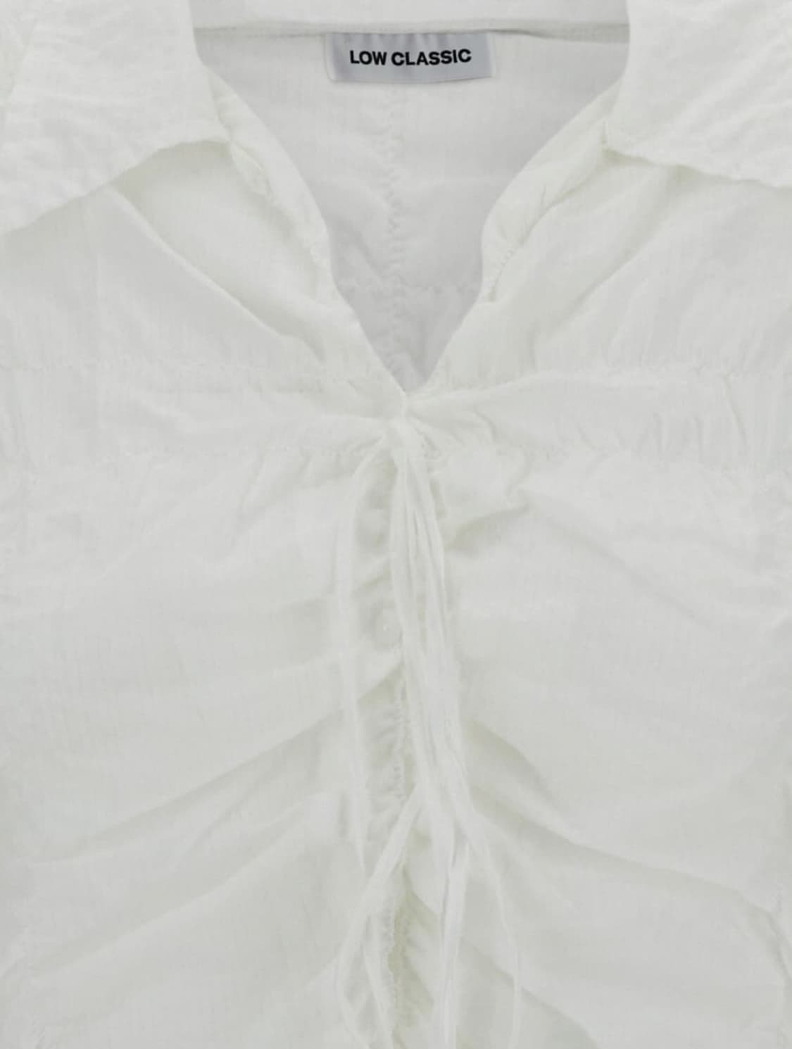 (s) 로우클래식 셔링 크롭 블라우스 상품이미지3