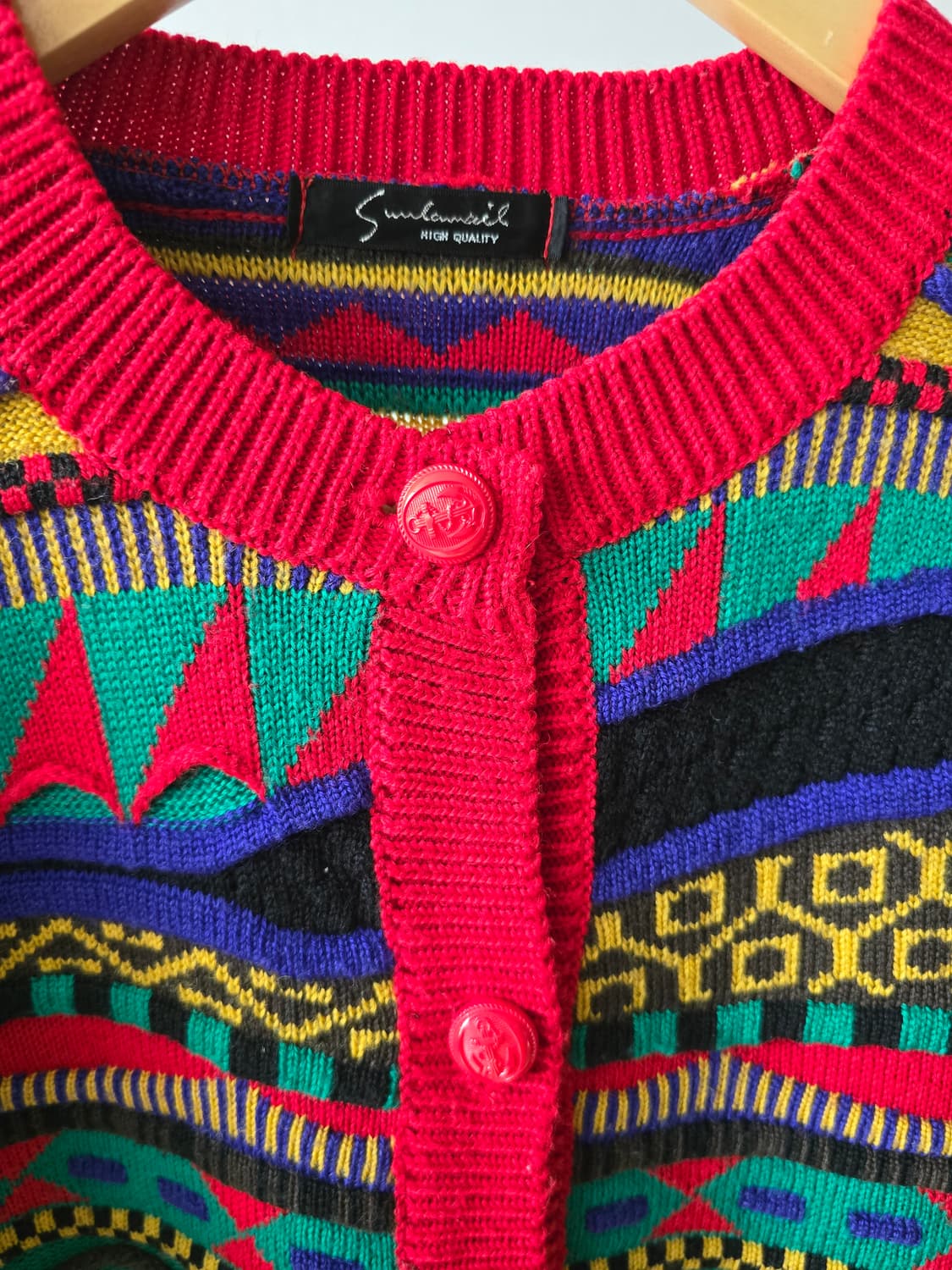 재팬 빈티지 쿠지 스타일 3D 패턴 니트 가디건 상품이미지5