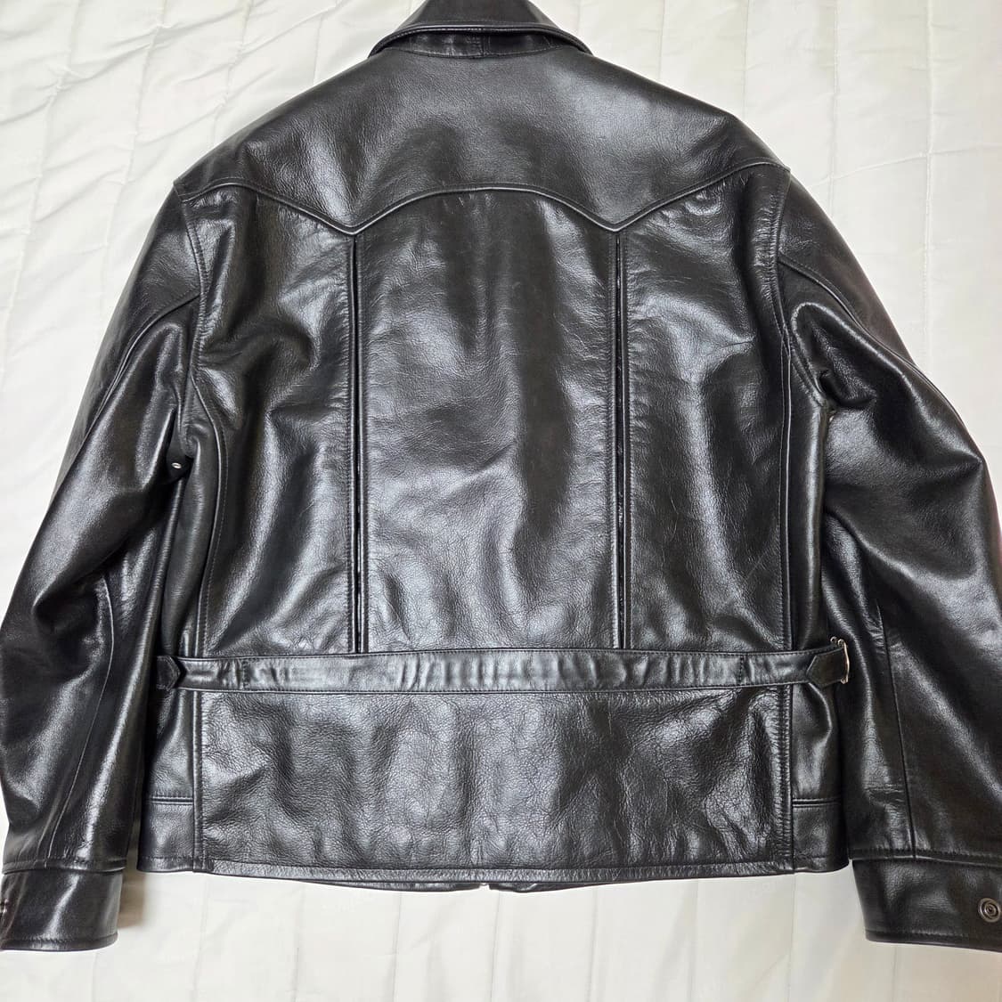 [M]ods 올리브드랩서비스 올드라이더 레더자켓 1회착 상품이미지2