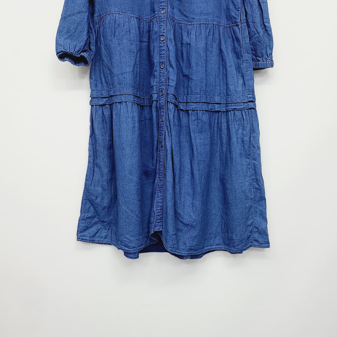 써스데이아일랜드 린넨혼방 데님 롱원피스 S 상품이미지4