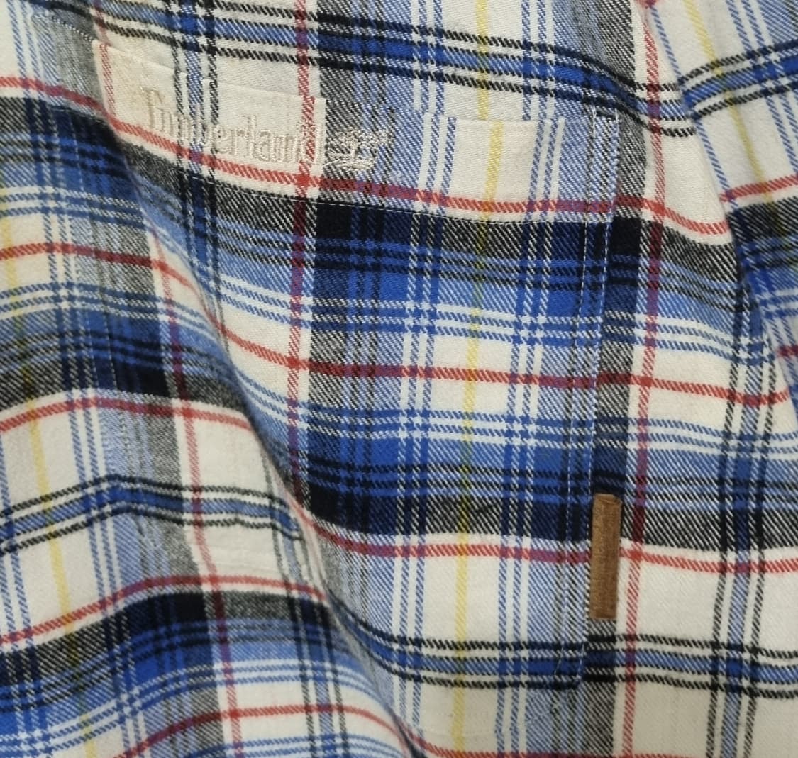 오버핏 XL ) 팀버랜드 빈티지 블루 겨울 체크셔츠 남방 상품이미지3