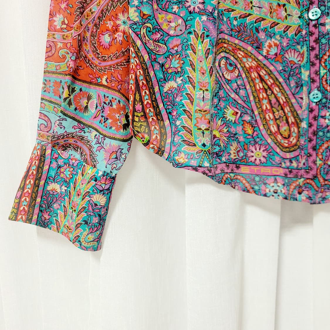 에트로 블라우스 실크100% 시스루 페이즐리 (55-66) 상태완벽 상품이미지4