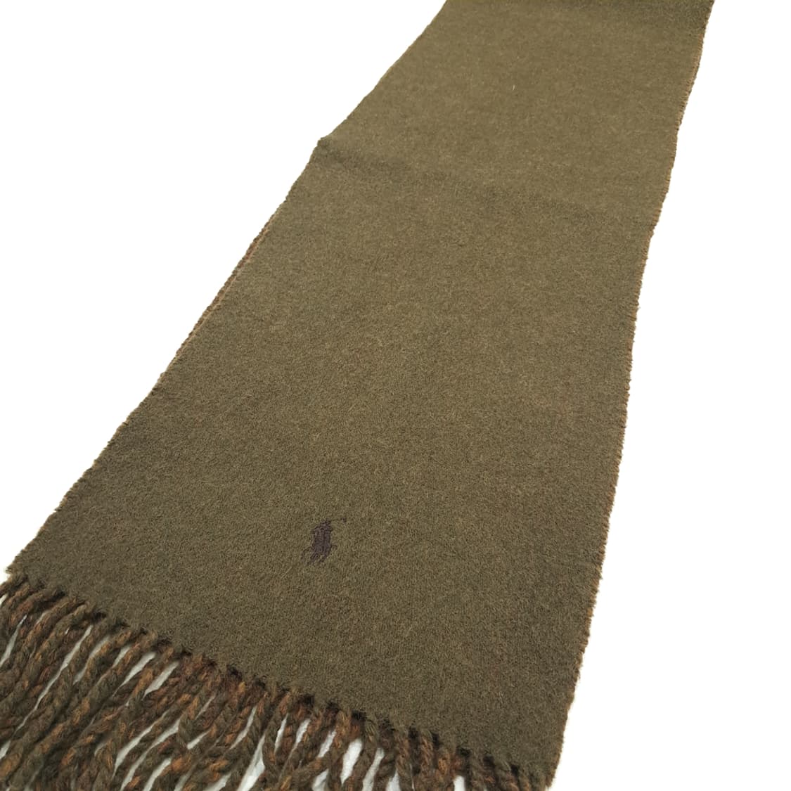 MX274 폴로 랄프로렌 올리브그린 하운드투스 양면 램스울 목도리 머플러 상품이미지6