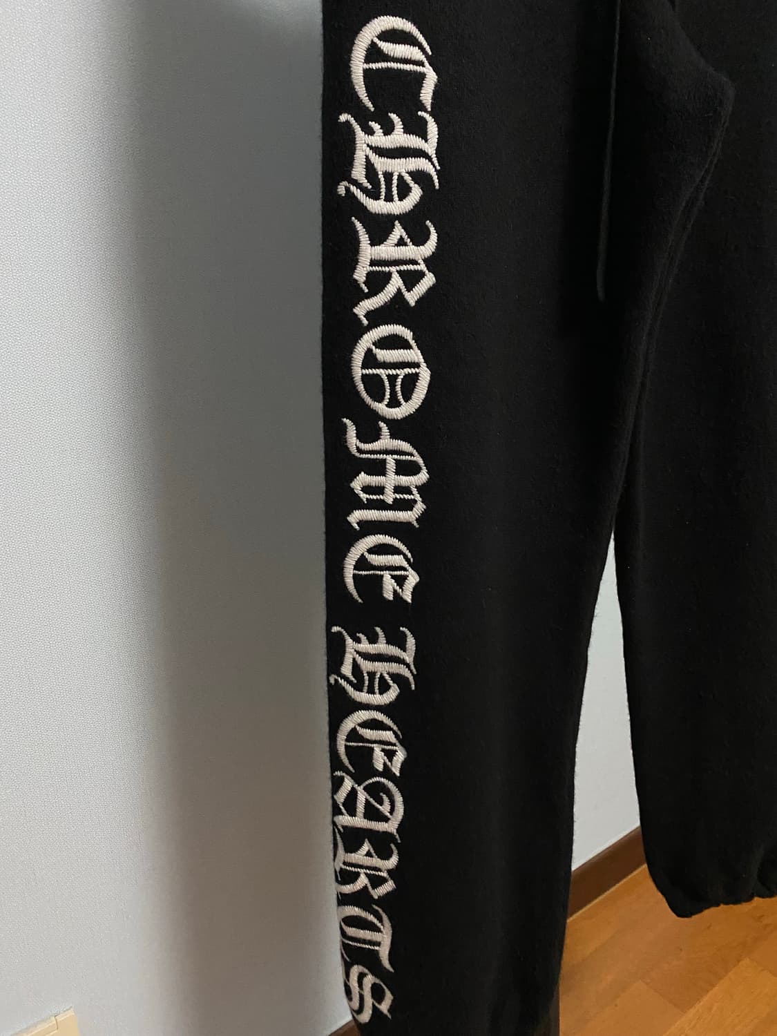 [L] 크롬하츠 니트 캐시미어 스크립트 팬츠 블랙 상품이미지3