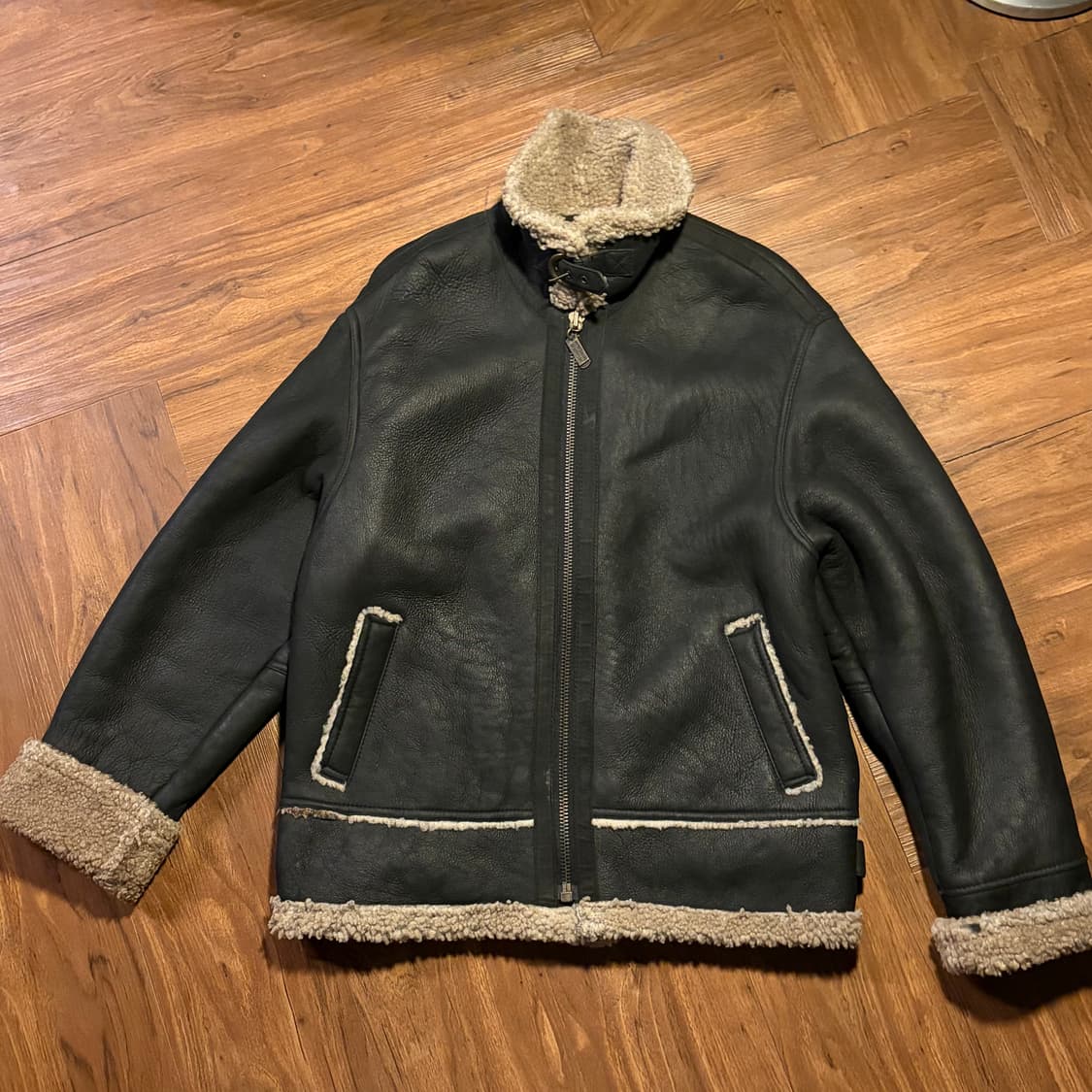 Benetton Leather Shearling Jacket 상품이미지2