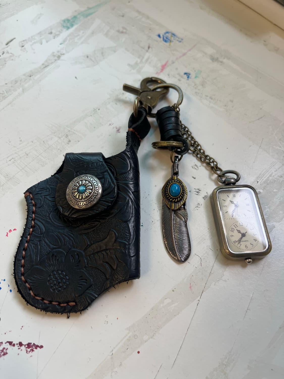 Small leather&Western Key-ring 상품이미지1