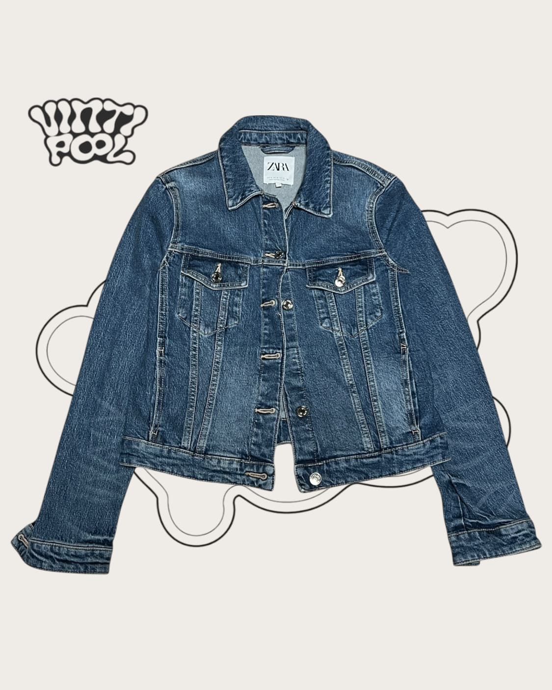 자라 크롭 청자켓 M 상품이미지1