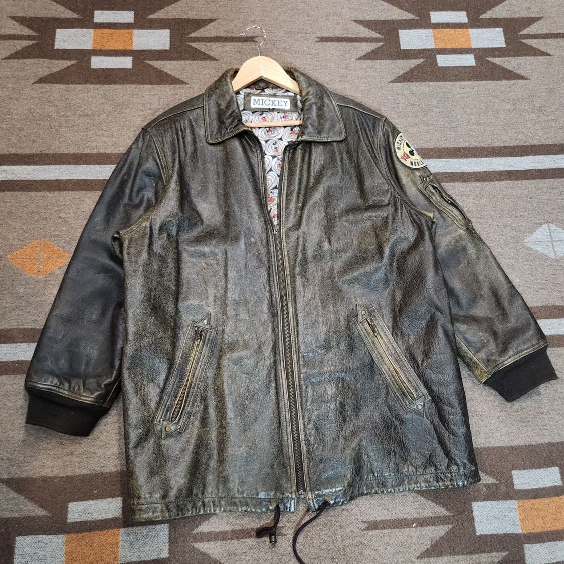 디즈니 90s 미키마우스 소가죽 코트 XL 상품이미지2