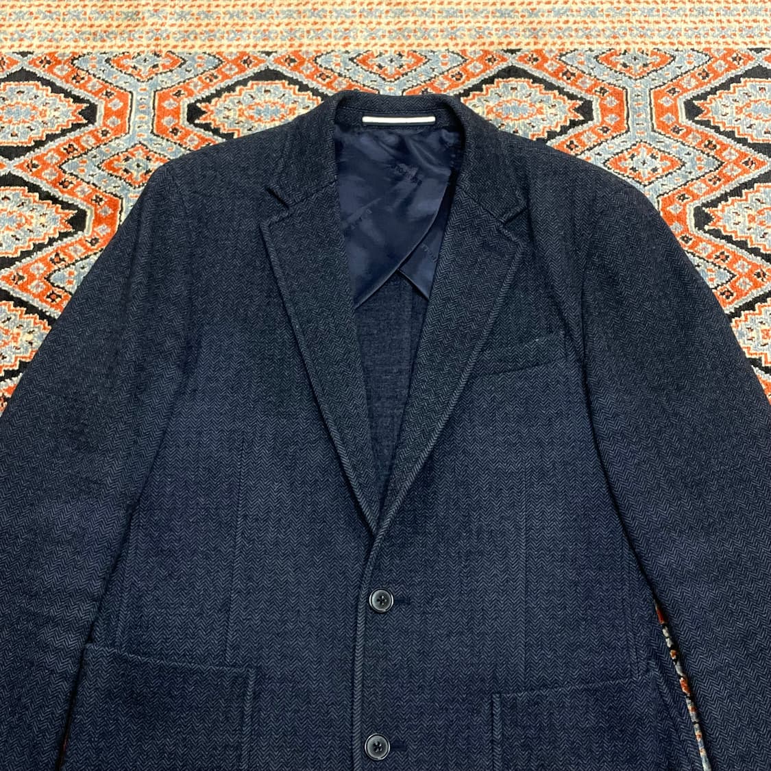 빈폴 헤링본 네이비 모직 블레이저 자켓 남성100 상품이미지2