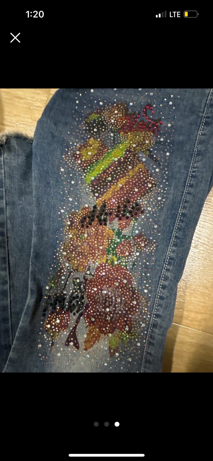 비즈 오리엔탈 데님 팬츠 빈티지 상품이미지3