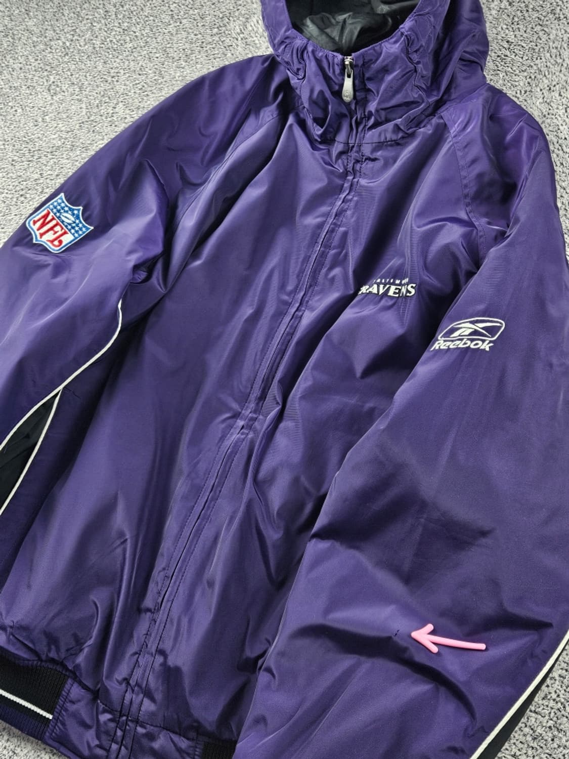 NFL 리복 볼티모어 레이븐스 온필드 후드 자켓 ( M ) / 10804 상품이미지6