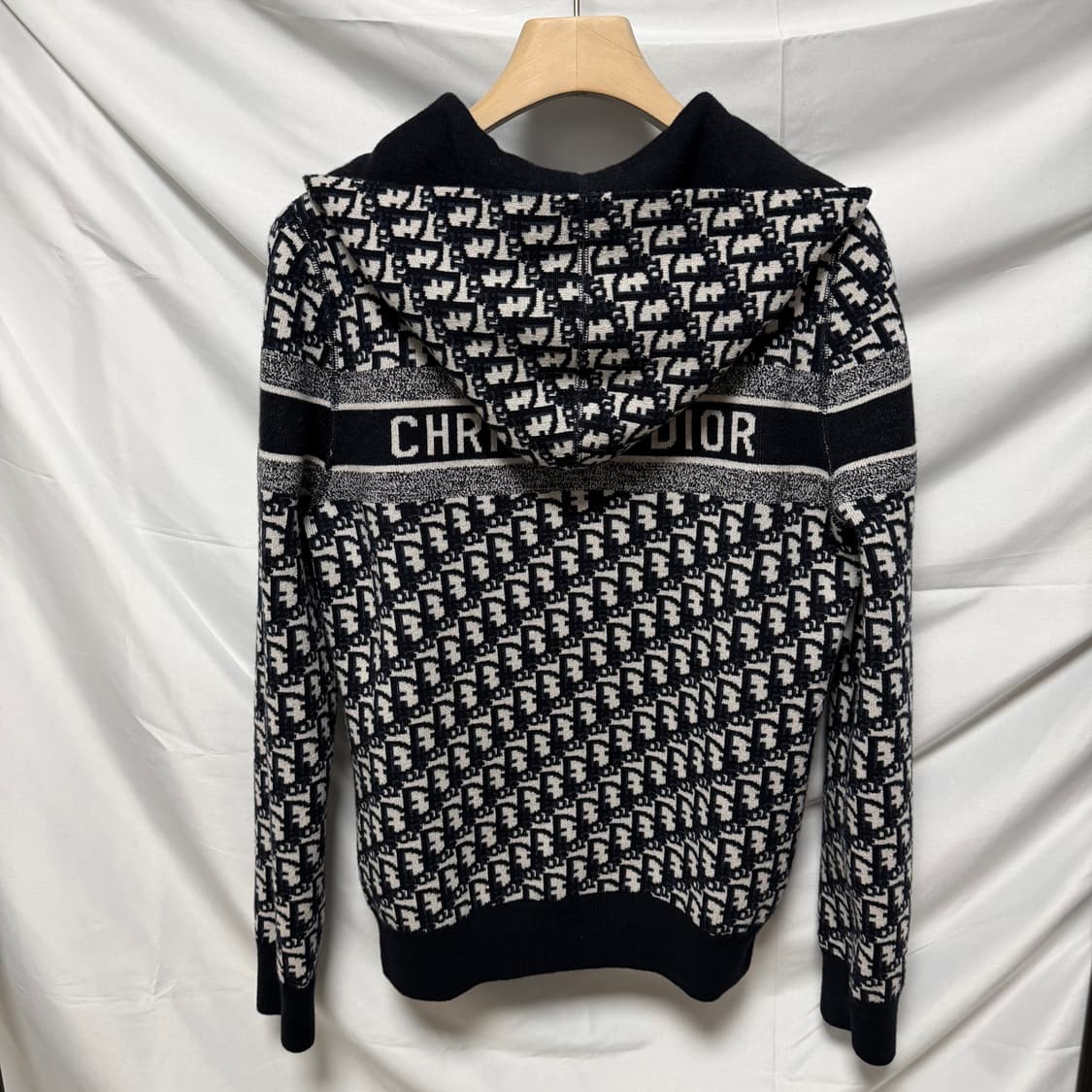 [S+급/42] 디올 리버서블 오블리크 캐시미어 후드집업 가디건 상품이미지4