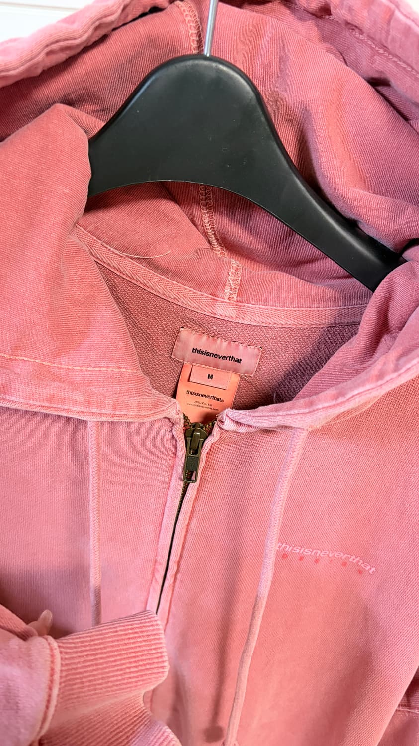 디스이즈네버댓 thisisneverthat 워싱 핑크 후드집업 상품이미지3
