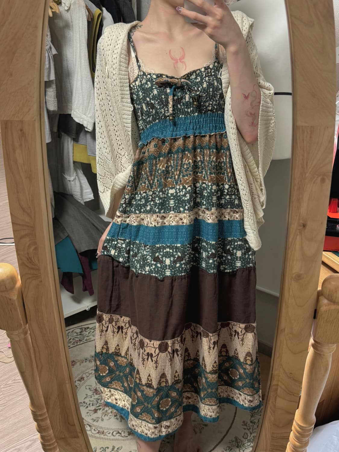 히피 모리걸 패치워크 원피스 상품이미지1