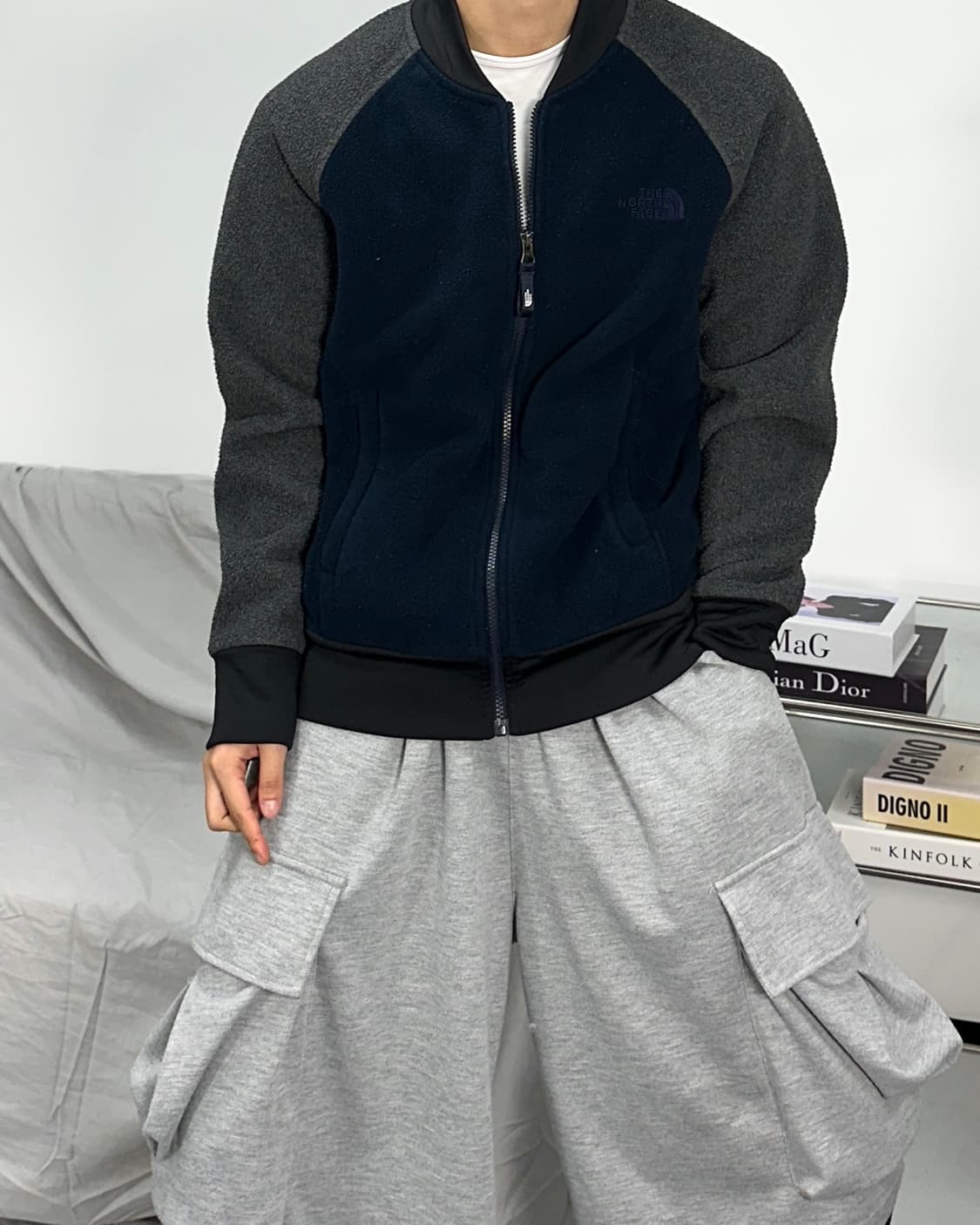 노스페이스 배색 플리스 자켓 L 상품이미지2