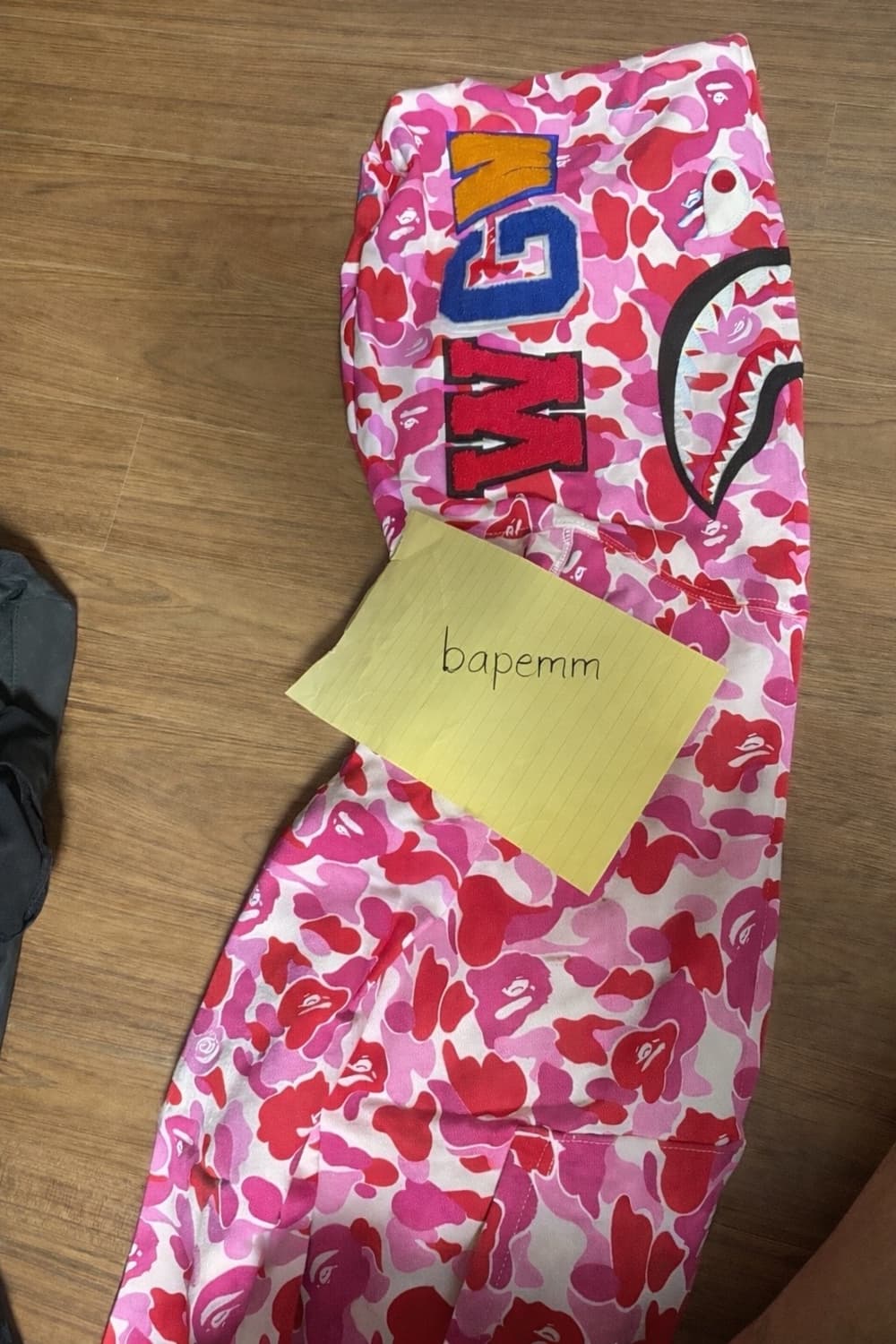 베이프 샤크후드 핑크 새상품 상품이미지1