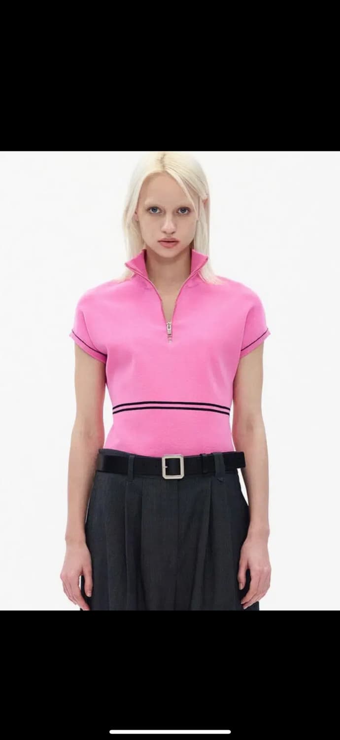 TheOpen Product 핑크 하프 집업 니트 새상품 상품이미지2