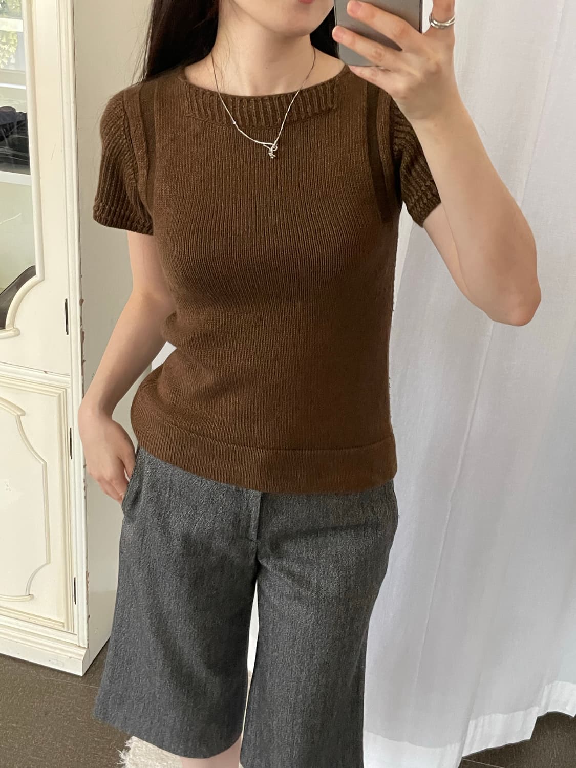 vintage herringbone wool half pants 상품이미지10