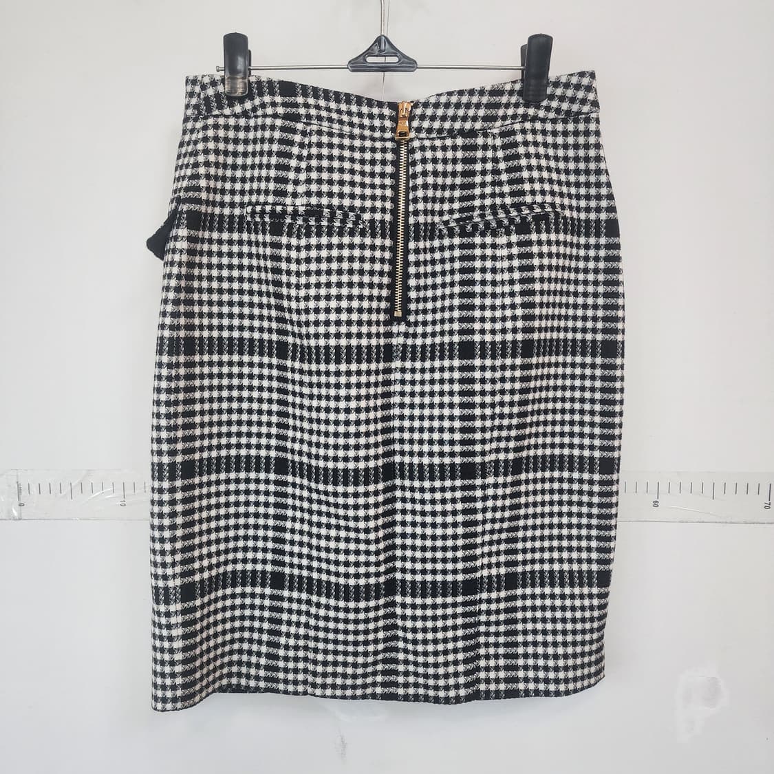 명품 하운드 체크 금장 버튼 스커트 상품이미지6