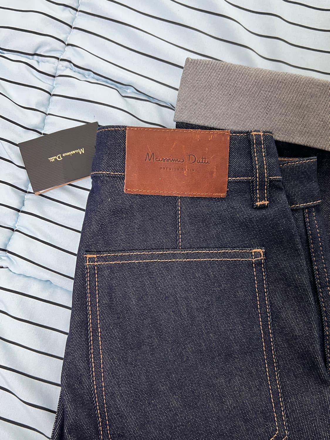 [새상품/택포] 마시모두띠 생지 와이드 데님 (턴업 디테일, 하이웨이스트 상품이미지2