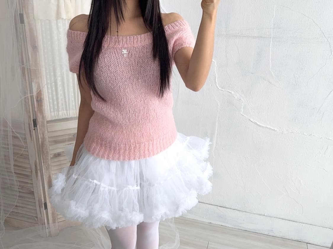 White Balletcore Tutu Mini Skirt 상품이미지7
