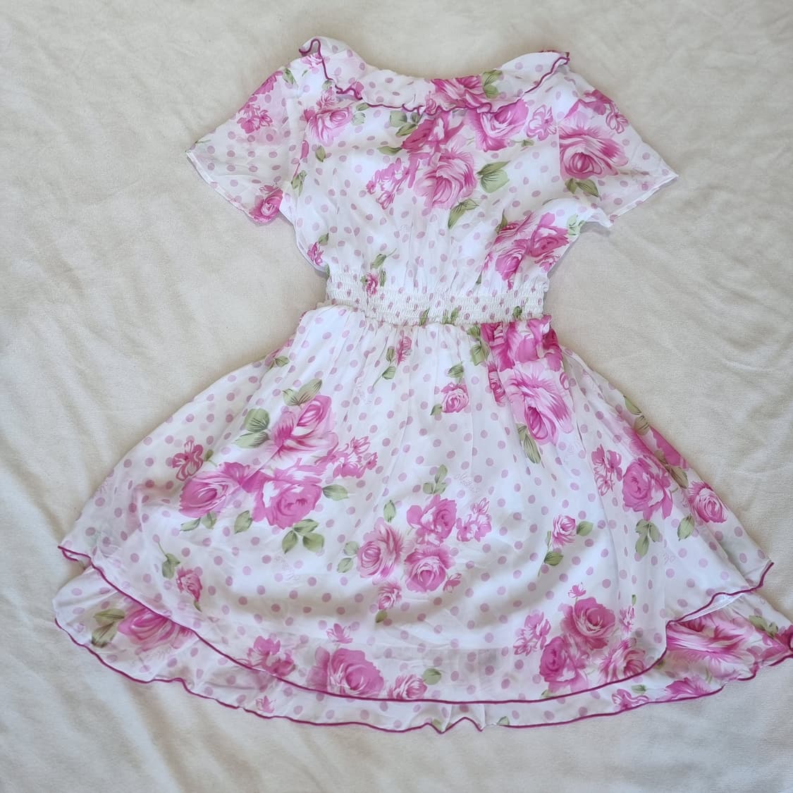 MARS(마즈) Sugar Gloss(슈가글로스) 핑크 로즈 쉬폰 원피 상품이미지6